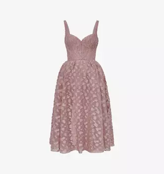 Очаровательное кружевное платье миди с вырезом в форме сердца House Of Cb, розовый