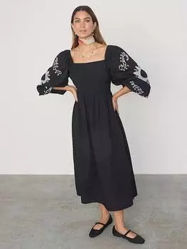 Очаровательное вышитое платье красавицы Never Fully Dressed, черный