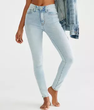 Очень эластичные джеггинсы с высокой посадкой Aeropostale, синий