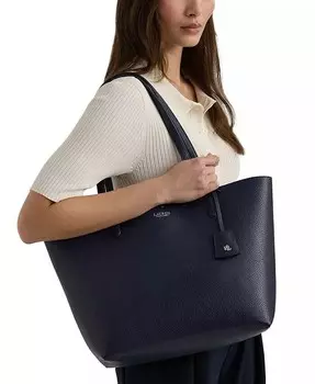 Очень большая двусторонняя большая сумка-тоут Lauren Ralph Lauren, синий