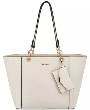 Очень большая сумка-тоут Basil Nine West, слоновая кость/кремовый