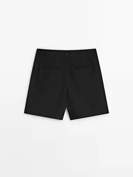 Очень черные шорты-бермуды Massimo Dutti, черный