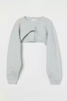Очень короткий свитер H&M, светло-синий