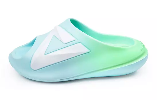 Очень маленькие толстые шлепанцы женские синие/зеленые Peak