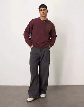 Очень мешковатые джинсы Carpenter с серым оттенком ASOS DESIGN