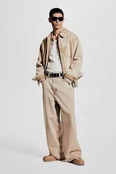 Очень мешковатые джинсы H&M, бежевый