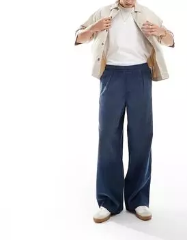 Очень мешковатые вельветовые брюки в выстиранном синем цвете ASOS DESIGN