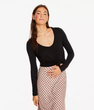 Очень мягкая футболка с длинными рукавами и V-образным вырезом Aeropostale, черный