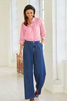 Очень мягкие брюки TENCEL с широкими штанинами Next, синий