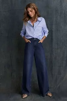 Очень мягкие широкие джинсы Mint Velvet, синий