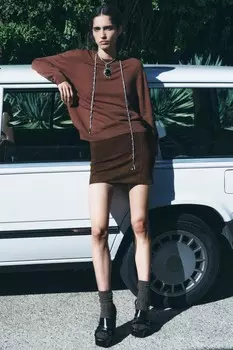 Очень мягкий свитер из 100% шерсти ZARA, коричневый