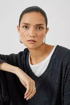 Очень мягкий топ-толстовка elle с V-образным вырезом Hush, серый