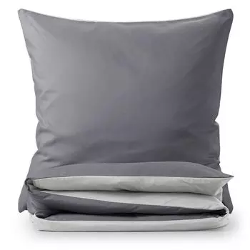 Очень мягкое летнее постельное белье Blumtal Premium, двусторонний дизайн, 200 x 200 см и 2 наволочки 40 x 80 см — пододеяльники из микрофибры, 3 предмета, лунно-серый/серый