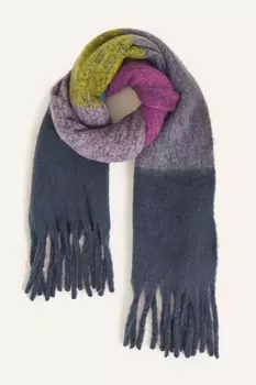 Очень пушистый шарф в полоску Accessorize, синий