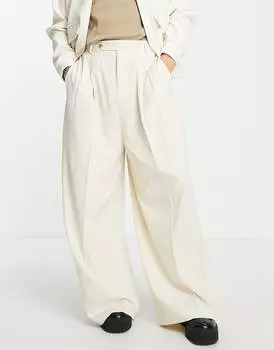 Очень широкие элегантные брюки в клетку в тон ASOS DESIGN