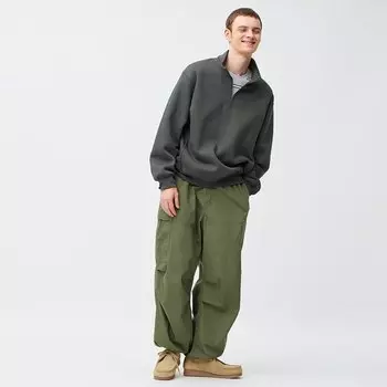 Очень широкие брюки-карго GU, оливковый