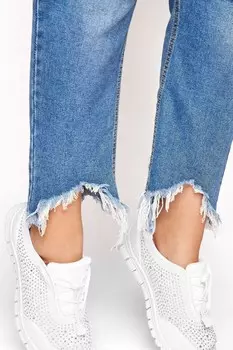 Очень широкие кроссовки из титана с драгоценными камнями Yours, белый