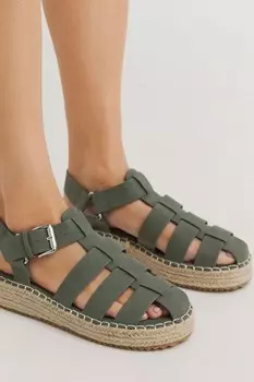 Очень широкие верхние эспадрильи на танкетке в рыбацком стиле Simply Be, зеленый