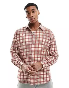 Очень свободная мягкая рубашка в красную клетку ASOS DESIGN