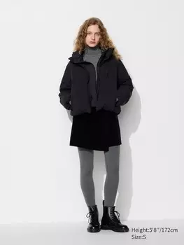 Очень теплые хлопчатобумажные леггинсы heattech Uniqlo, серый