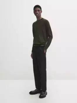 Очень тонкий свитер из 100% кашемировой шерсти - ателье Massimo Dutti, зеленый