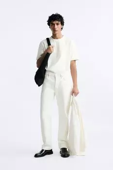 Очень тяжелая футболка ZARA, экрю