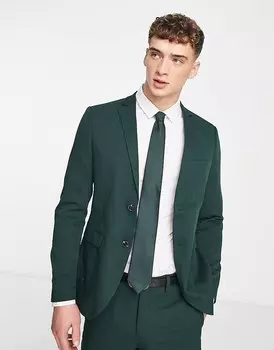 Очень узкий пиджак Jack & Jones Premium темно-зеленого цвета