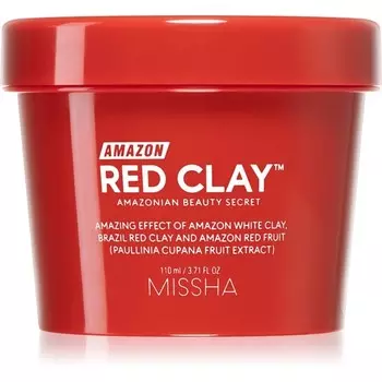 Очищающая маска Missha Amazon Red Clay, уменьшающая выделение кожного сала и сужающая поры с глиной 110 мл