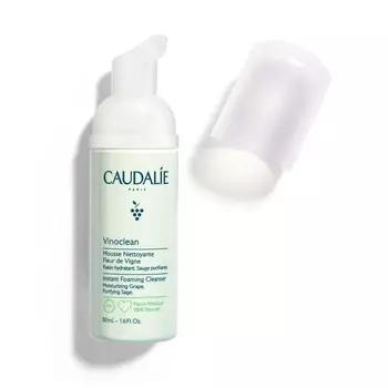 Очищающая пенка для лица vinoclean instant foaming cleanser Caudalie, 50 мл