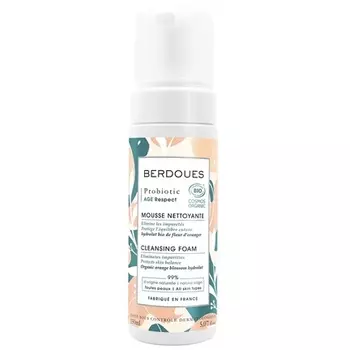 Очищающая пенка с пробиотиком Age Respect для нормальной и жирной кожи, 5,07 жидких унций., Berdoues