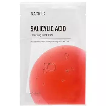 Очищающая тканевая маска с салициловой кислотой salicylic acid clarifying mask Nacific, количество 1 шт.