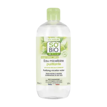 Очищающая вода для комбинированной или жирной кожи, 500 мл So'Bio Etic Aloe vera