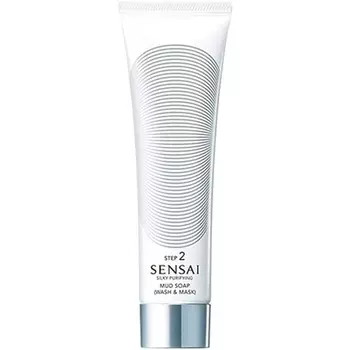 Очищающее грязевое мыло для умывания и маски, шаг 2, шелковистое, 125 мл, 100 г, Sensai