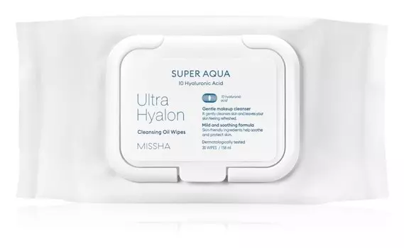 Очищающие салфетки Missha Super Aqua 10 Hyaluronic Acid