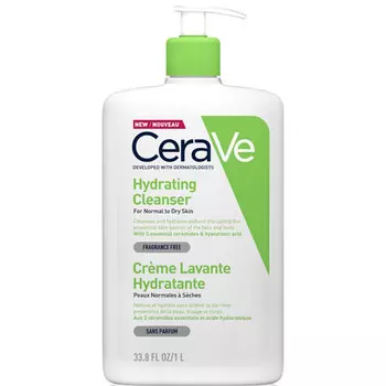 Очищающий и увлажняющий крем-гель для лица CeraVe Hydrating Cleanser, 1000 мл
