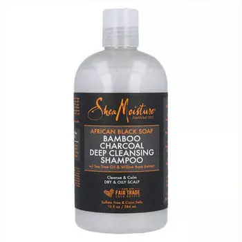 Очищающий шампунь African Black Soap Bamboo Charcoal Champ Shea Moisture, 384 гр