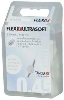 Очистители межзубных промежутков 0,40 х 2,50 мм Ultrafine White, 6 шт. Tandex, Flexi