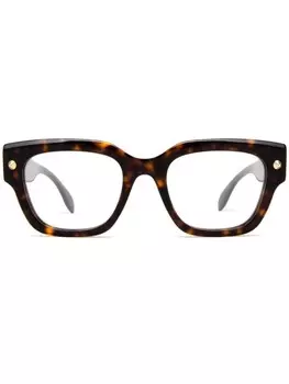Очки AM0411O в квадратной оправе Alexander McQueen Eyewear, коричневый