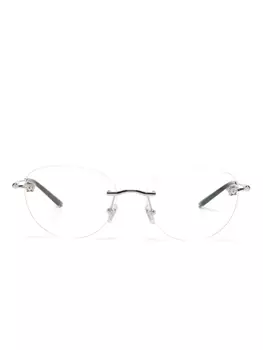 Очки без оправы в овальной оправе Versace Eyewear, серебряный