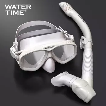 Очки для дайвинга WATERTIME/Shuichuan, оборудование для подводного плавания, маска для дайвинга, полностью сухие очки для плавания с трубкой, комплект белого цвета