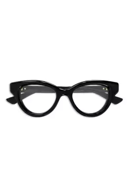 Очки Gucci "кошачий глаз" в оправе "кошачий глаз", блестящая черная оправа и прозрачные линзы GG1832O001 Gucci Eyewear