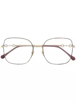 Очки Horsebit в квадратной оправе Gucci Eyewear, золотой