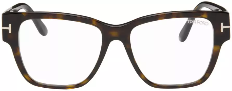 Очки квадратной формы в коричнево-синей оправе TOM FORD