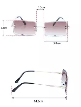 Очки квадратные без оправы, кофейный