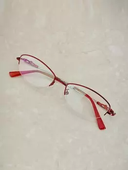 Очки квадратные ретро, розово-красный