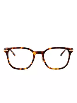 Очки Linda Farrow прямоугольной черепаховой оправы, коричневый