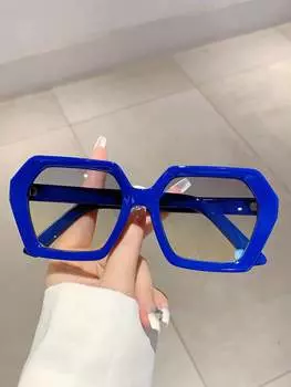 Очки многоугольные, синий