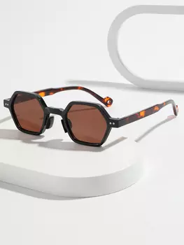 Очки многоугольные в стиле панк, коричневый