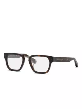 Очки Philipp Plein Eyewear logo square frames, коричневый