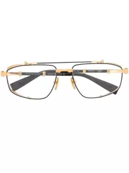 Очки-пилоты в двух тонах Balmain Eyewear, черный